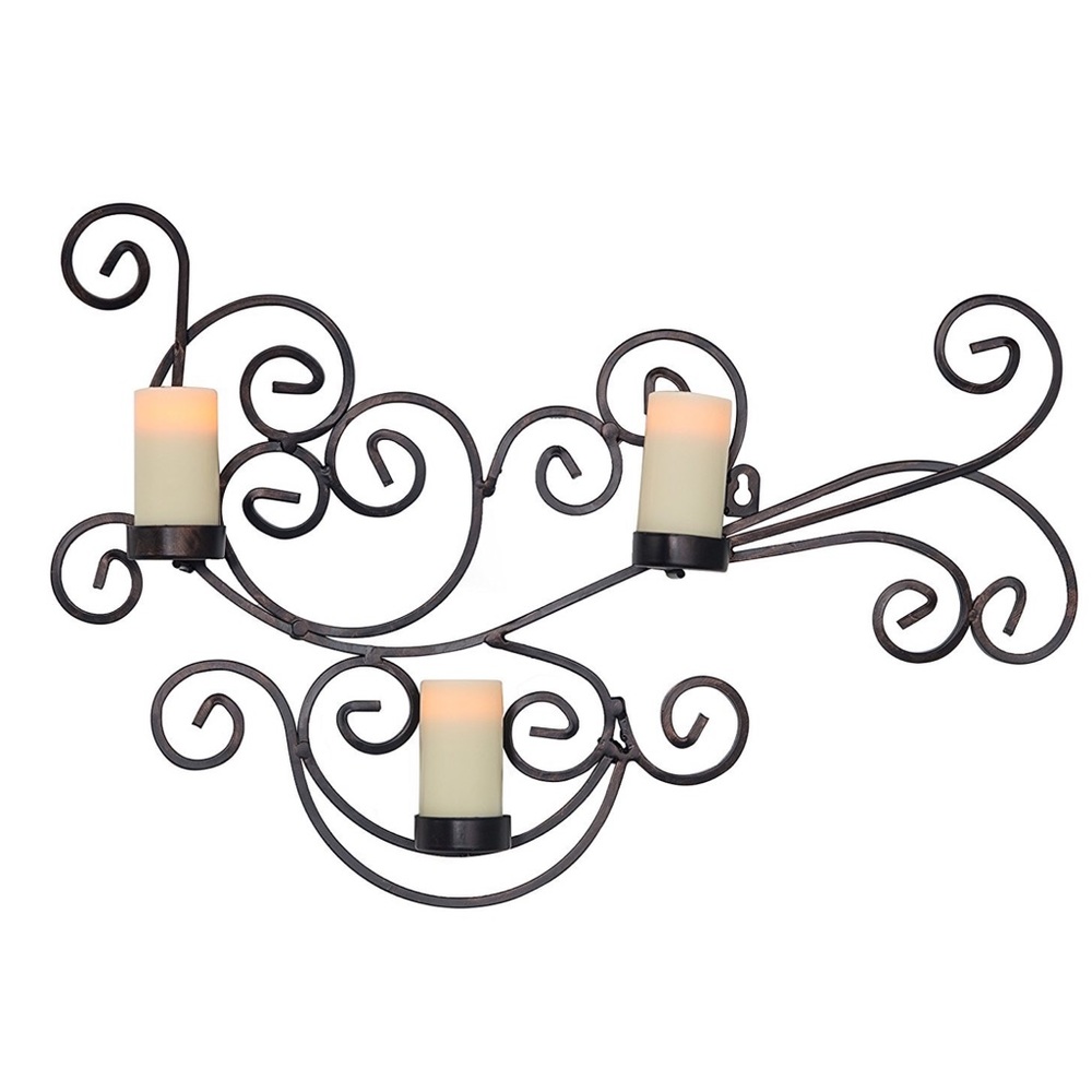Modern Bronze Scroll Candle Holder. New in box